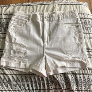 AE White, Distressed Jean Shorts